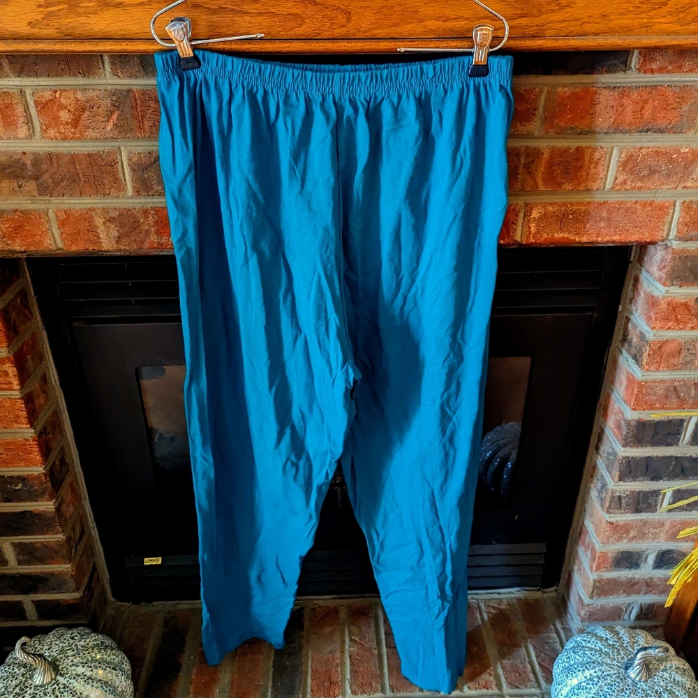 Classic designs brand teal pants women's plus size 1X